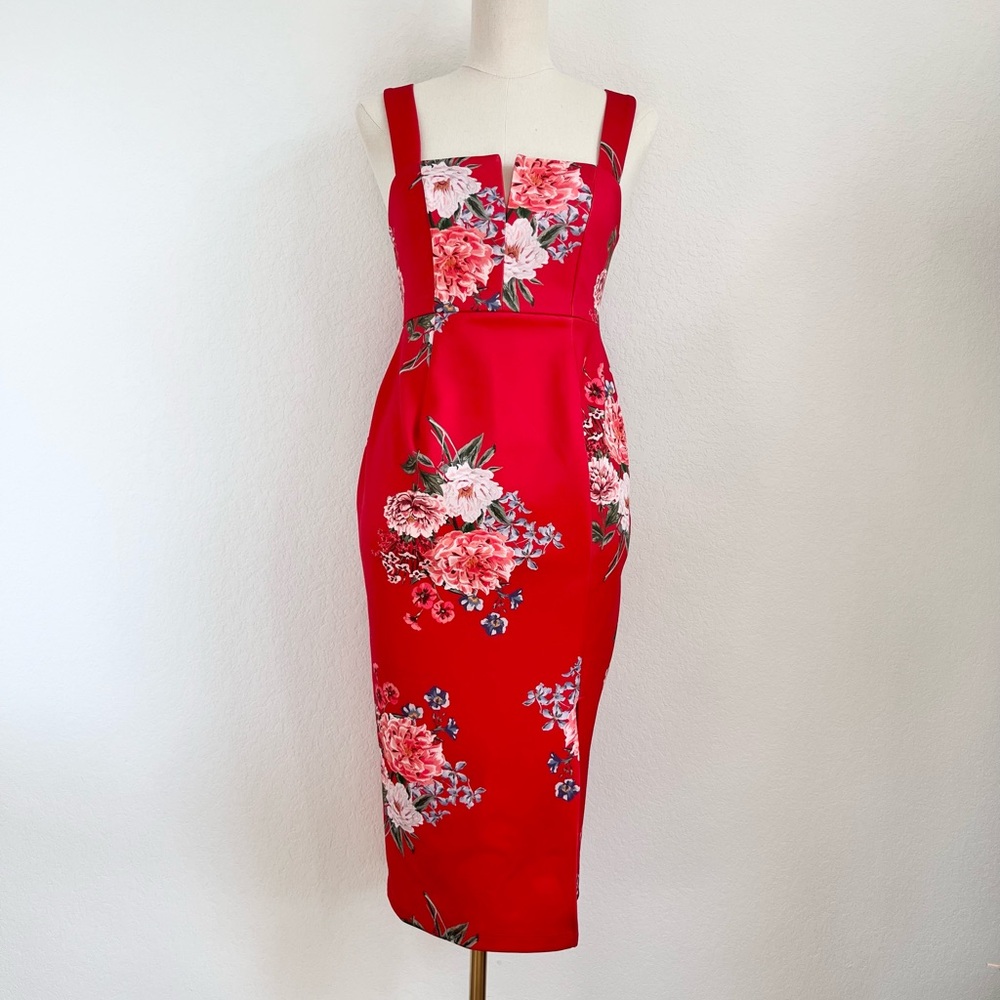 ASOS Floral Red Dress Women’s Size 4
